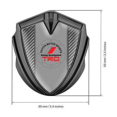 Toyota TRD Emblem Badge Self Adhesive Light Graphite Red Flag Design