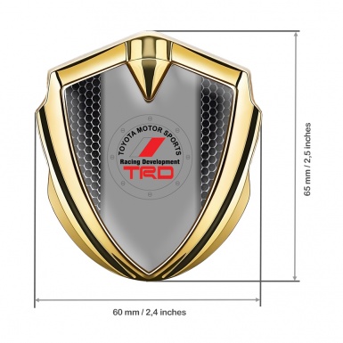 Toyota TRD Emblem Fender Badge Gold Industrial Grate Racing Logo