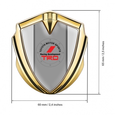 Toyota TRD Emblem Self Adhesive Gold Moon Grey Racing Development