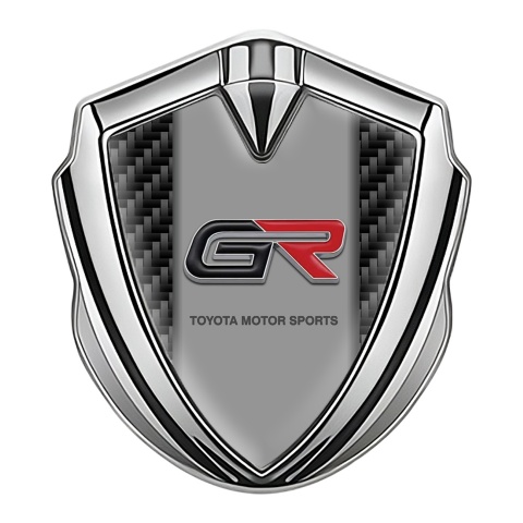Toyota GR Emblem Car Badge Silver Black Carbon Motorsports Logo