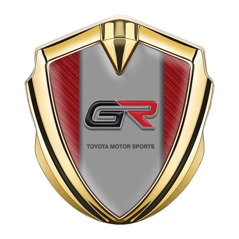 Toyota GR Domed Emblem Gold Red Carbon Dimensional Logo Design
