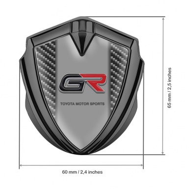 Toyota GR Metal Emblem Self Adhesive Silver Dark Carbon Sport Logo
