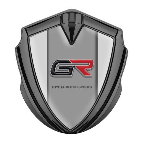 Toyota GR 3D Car Domed Emblem Graphite Grey Frame Racing Motif
