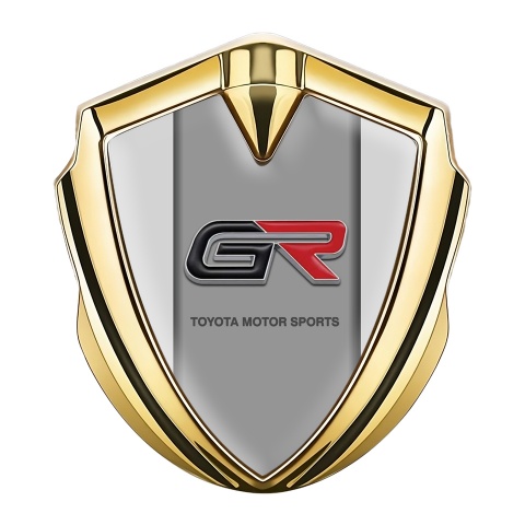 Toyota GR 3D Car Domed Emblem Gold Grey Frame Racing Motif