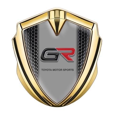 Toyota GR Emblem Fender Badge Gold Black Mesh Racing Edition