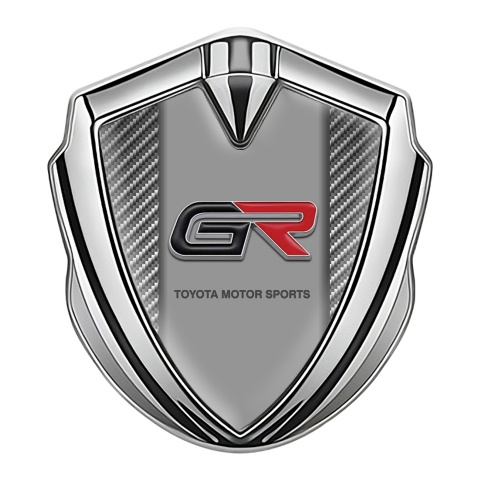 Toyota GR Emblem Trunk Badge Silver Light Carbon Tuning Logo