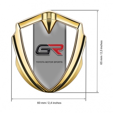 Toyota GR Bodyside Emblem Badge Gold White Frame Sport Design