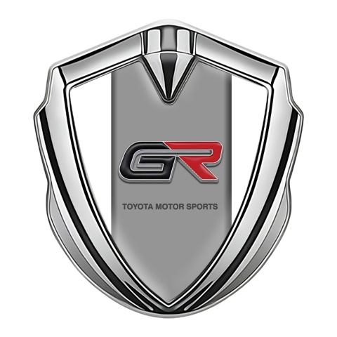 Toyota GR Bodyside Emblem Badge Silver White Frame Sport Design