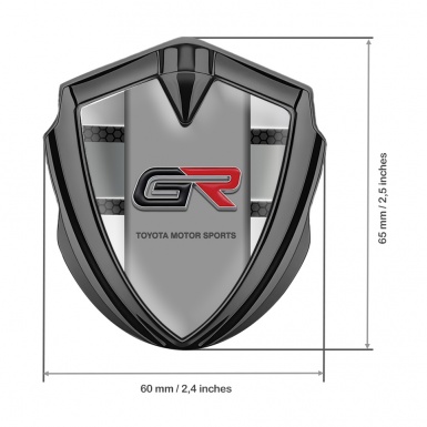 Toyota GR Emblem Fender Badge Graphite Hex Base Gradient Panels Design