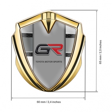 Toyota GR Emblem Fender Badge Gold Hex Base Gradient Panels Design
