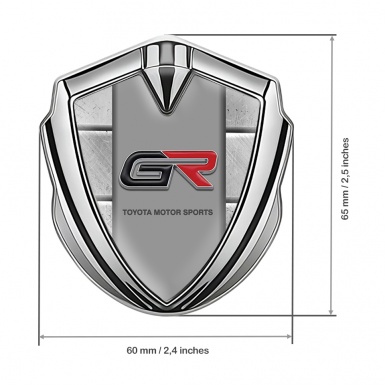 Toyota GR Fender Emblem Badge Silver Stone Slabs Effect Racing Logo