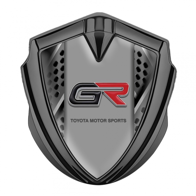 Toyota GR Emblem Trunk Badge Graphite Mixed Mesh Tuning Logo Design