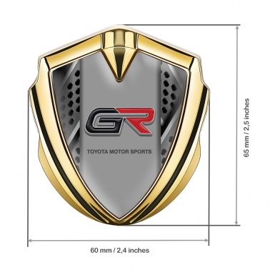 Toyota GR Emblem Trunk Badge Gold Mixed Mesh Tuning Logo Design