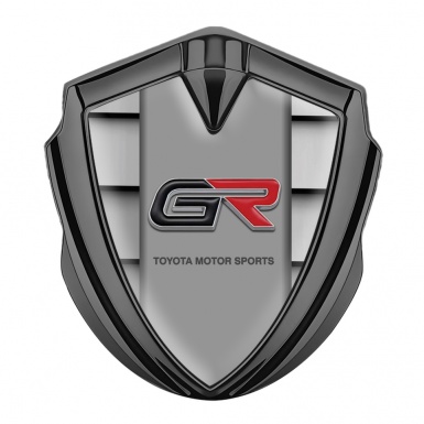 Toyota GR Emblem Self Adhesive Graphite Metallic Plates Modern Edition