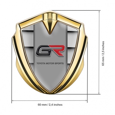 Toyota GR Emblem Self Adhesive Gold Metallic Plates Modern Edition