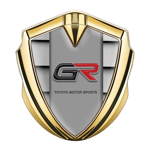 Toyota GR Emblem Self Adhesive Gold Metallic Plates Modern Edition