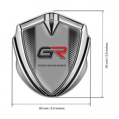 Toyota GR  Emblem Badge Silver Metallic Grate Racing Logo Design