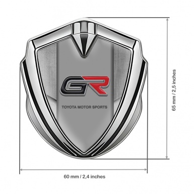 Toyota GR Emblem Car Badge Silver Stone Panel Effect Sport Logo