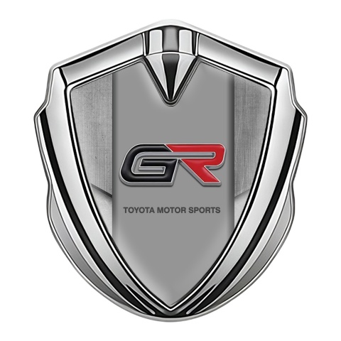 Toyota GR Emblem Car Badge Silver Stone Panel Effect Sport Logo