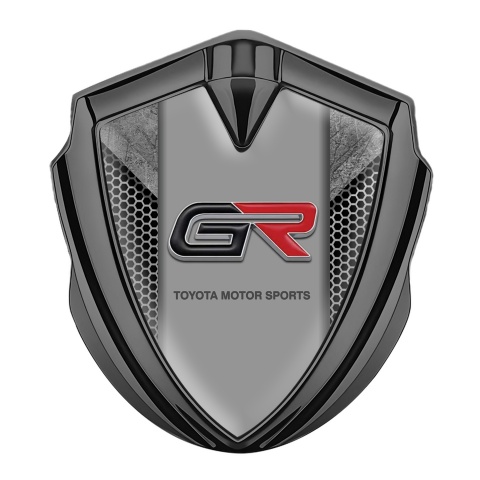 Toyota GR Bodyside Domed Emblem Graphite Honeycomb Grey Crest Design