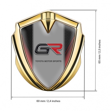 Toyota GR Bodyside Emblem Self Adhesive Gold Red Fragments Design