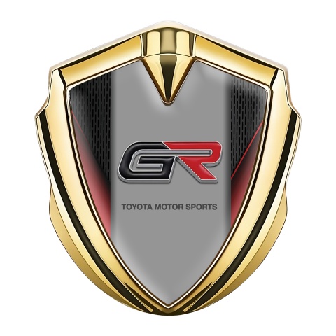 Toyota GR Bodyside Emblem Self Adhesive Gold Red Fragments Design