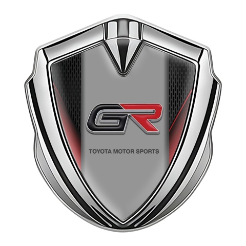 Toyota GR Bodyside Emblem Self Adhesive Silver Red Fragments Design