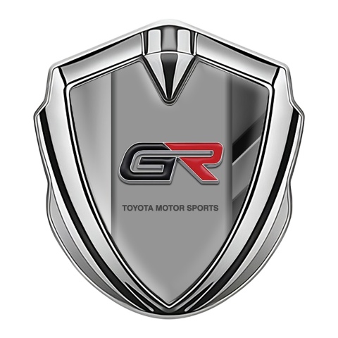 Toyota GR Emblem Badge Self Adhesive Silver Mixed Panels Sport Logo