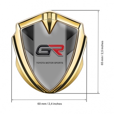 Toyota GR Emblem Fender Badge Gold Grey Side Panels Racing Design