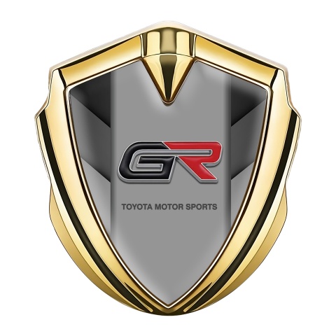Toyota GR Emblem Fender Badge Gold Grey Side Panels Racing Design