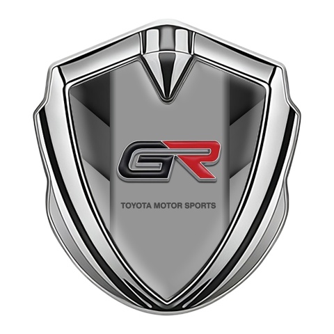 Toyota GR Emblem Fender Badge Silver Grey Side Panels Racing Design