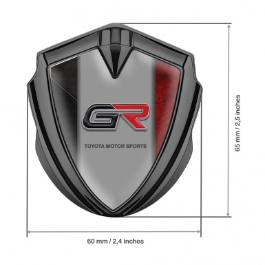 Toyota GR Fender Emblem Badge Graphite Charcoal Red Frame Sport Edition