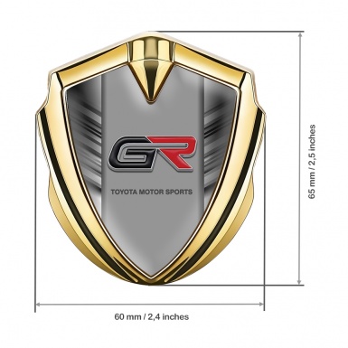Toyota GR Emblem Trunk Badge Gold Striped Frame Rounded Logo