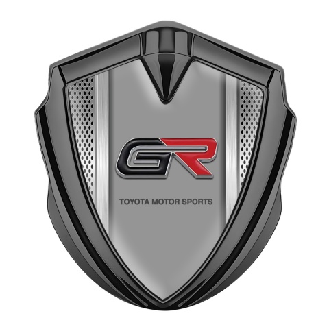 Toyota GR Emblem Self Adhesive Graphite Light Grate Rounded Color Logo