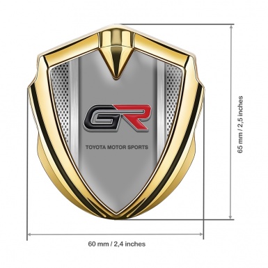 Toyota GR Emblem Self Adhesive Gold Light Grate Rounded Color Logo