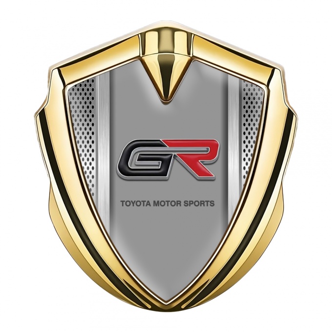 Toyota GR Emblem Self Adhesive Gold Light Grate Rounded Color Logo