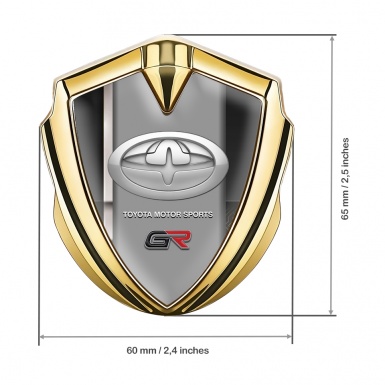 Toyota GR Bodyside Emblem Badge Gold White Stripe  Modern Edition