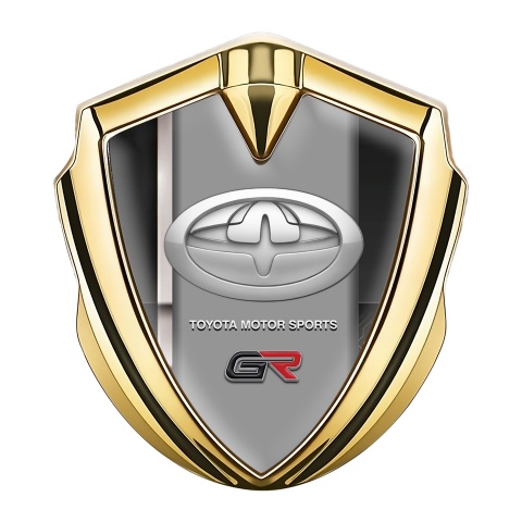 Toyota GR Bodyside Emblem Badge Gold White Stripe  Modern Edition