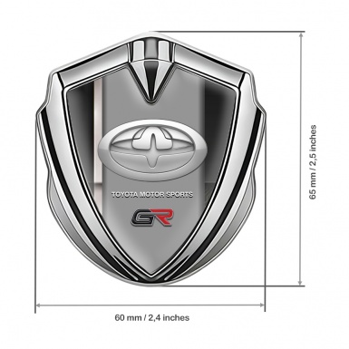 Toyota GR Bodyside Emblem Badge Silver White Stripe  Modern Edition