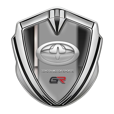 Toyota GR Bodyside Emblem Badge Silver White Stripe  Modern Edition