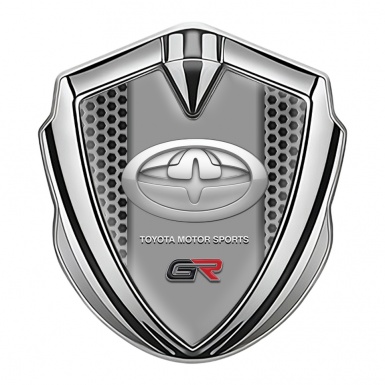 Toyota GR Trunk Emblem Badge Silver Full Hex Frame Modern Logo