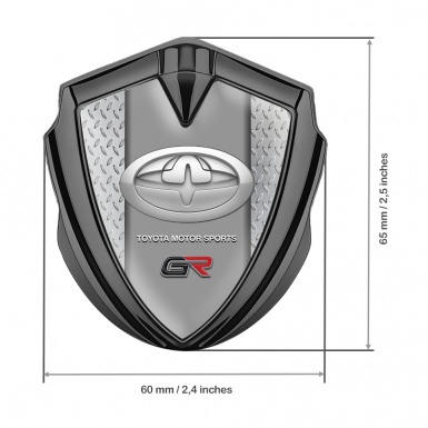 Toyota GR Emblem Car Badge Graphite Treadplate Frame Modern Design
