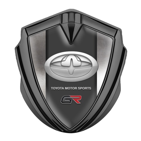 Toyota GR Bodyside Domed Emblem Graphite Rough Steel Racing Logo