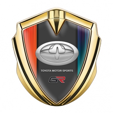 Toyota Bodyside Emblem Self Adhesive Gold Multicolor Strokes Edition
