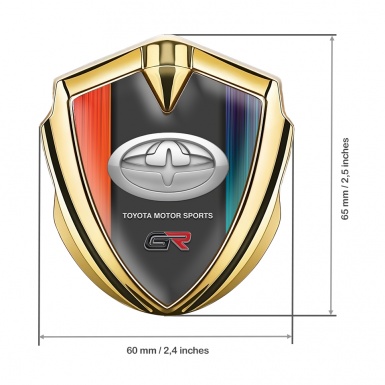 Toyota Bodyside Emblem Self Adhesive Gold Multicolor Strokes Edition