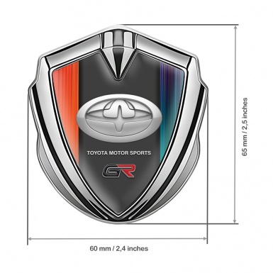 Toyota Bodyside Emblem Self Adhesive Silver Multicolor Strokes Edition