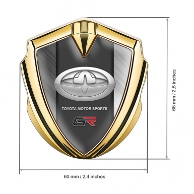 Toyota Metal Emblem Self Adhesive Gold Brushed Steel Modern Edition