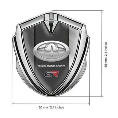 Toyota Metal Emblem Self Adhesive Silver Brushed Steel Modern Edition