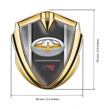 Toyota Bodyside Badge Self Adhesive Gold Light Grate Color Logo Design