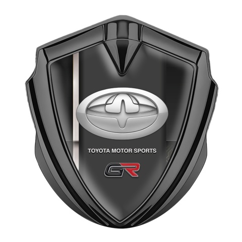 Toyota GR Fender Emblem Badge Graphite Dark Template White Sport Stripe